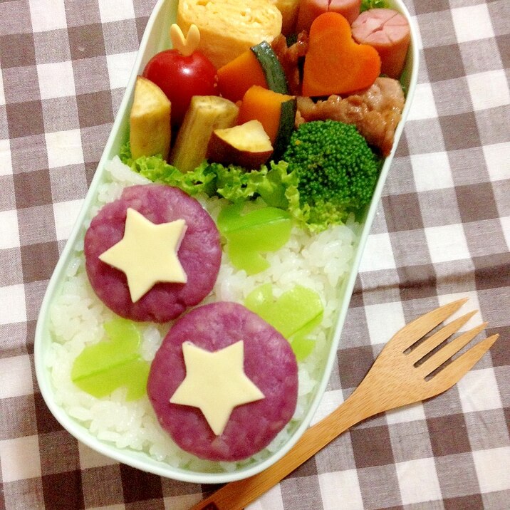 簡単キャラ弁☆あさがおのお弁当♪